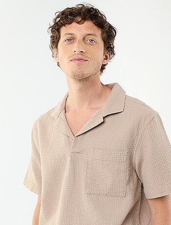 Camicia a maniche corte in maglia fantasia