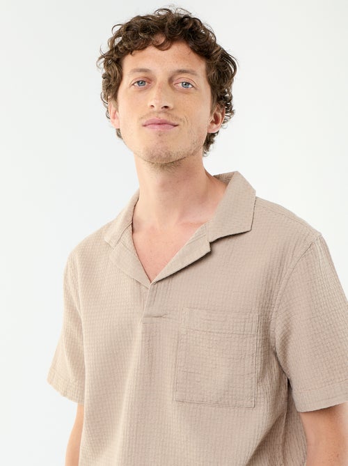 Camicia a maniche corte in maglia fantasia - Kiabi