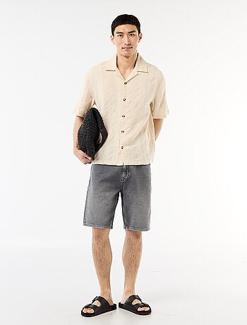 Camicia a maniche corte in maglia fantasia