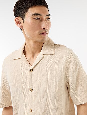 Camicia a maniche corte in maglia fantasia