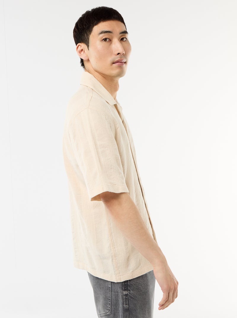 Camicia a maniche corte in maglia fantasia Bianco - Kiabi