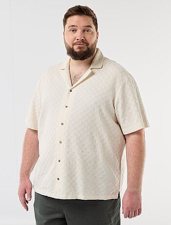 Camicia a maniche corte in maglia fantasia