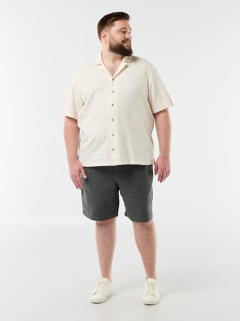 Camicia a maniche corte in maglia fantasia Bianco - Kiabi