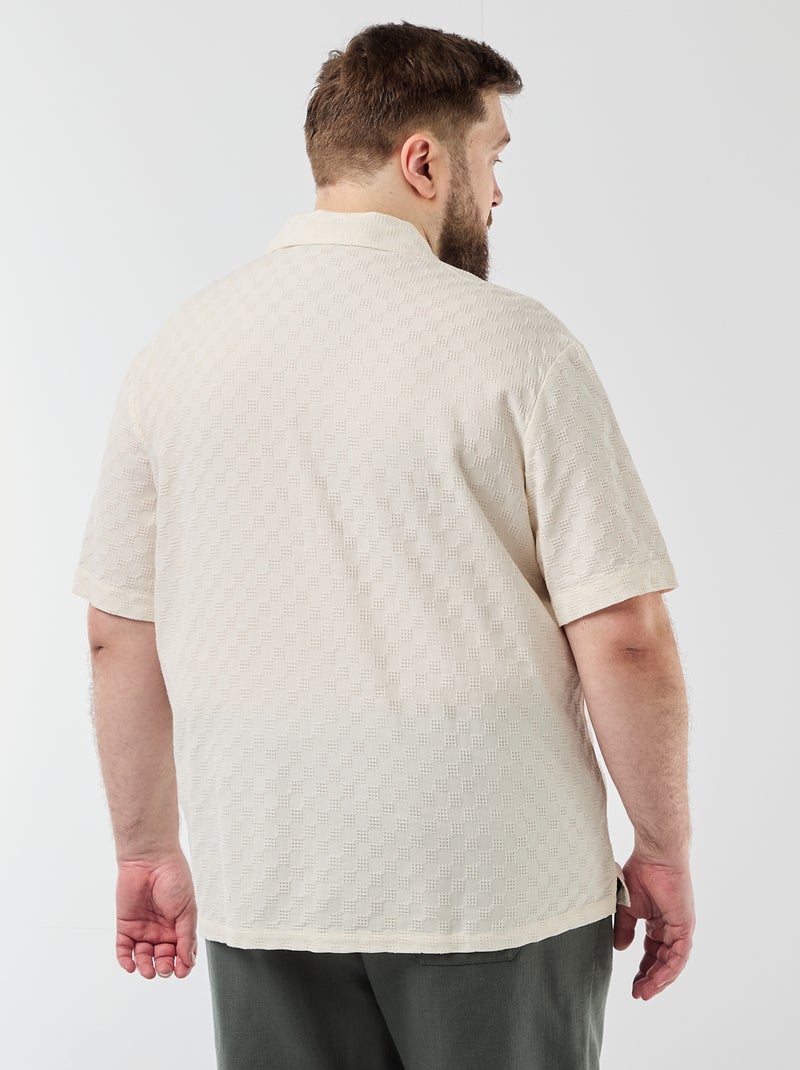 Camicia a maniche corte in maglia fantasia Bianco - Kiabi