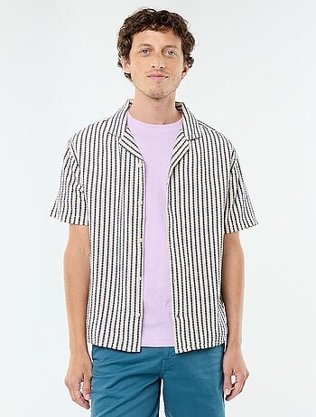 Camicia a maniche corte in maglia fantasia