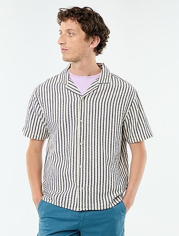 Camicia a maniche corte in maglia fantasia