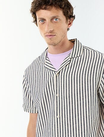 Camicia a maniche corte in maglia fantasia
