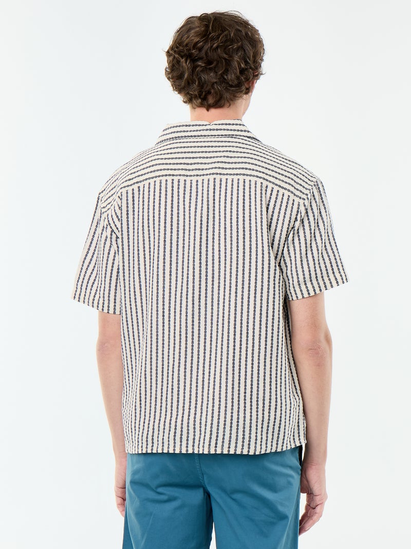 Camicia a maniche corte in maglia fantasia Bianco - Kiabi
