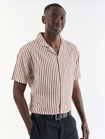 Camicia a maniche corte in maglia fantasia