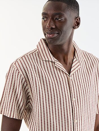 Camicia a maniche corte in maglia fantasia