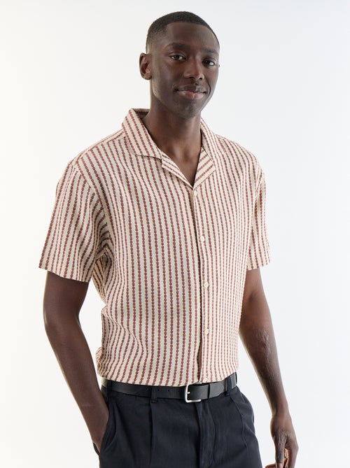 Camicia a maniche corte in maglia fantasia - Kiabi