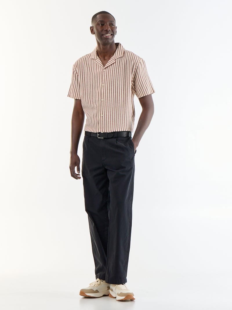 Camicia a maniche corte in maglia fantasia Bianco - Kiabi