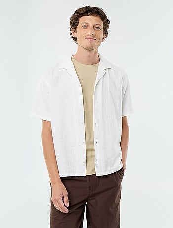 Camicia a maniche corte in maglia fantasia