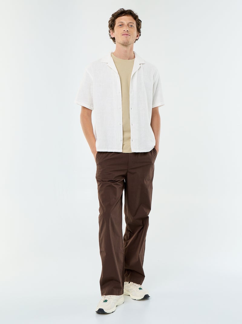 Camicia a maniche corte in maglia fantasia Bianco - Kiabi