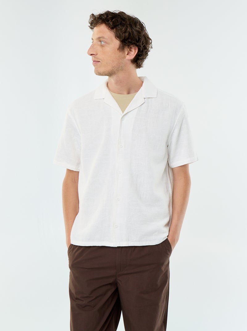 Camicia a maniche corte in maglia fantasia Bianco - Kiabi