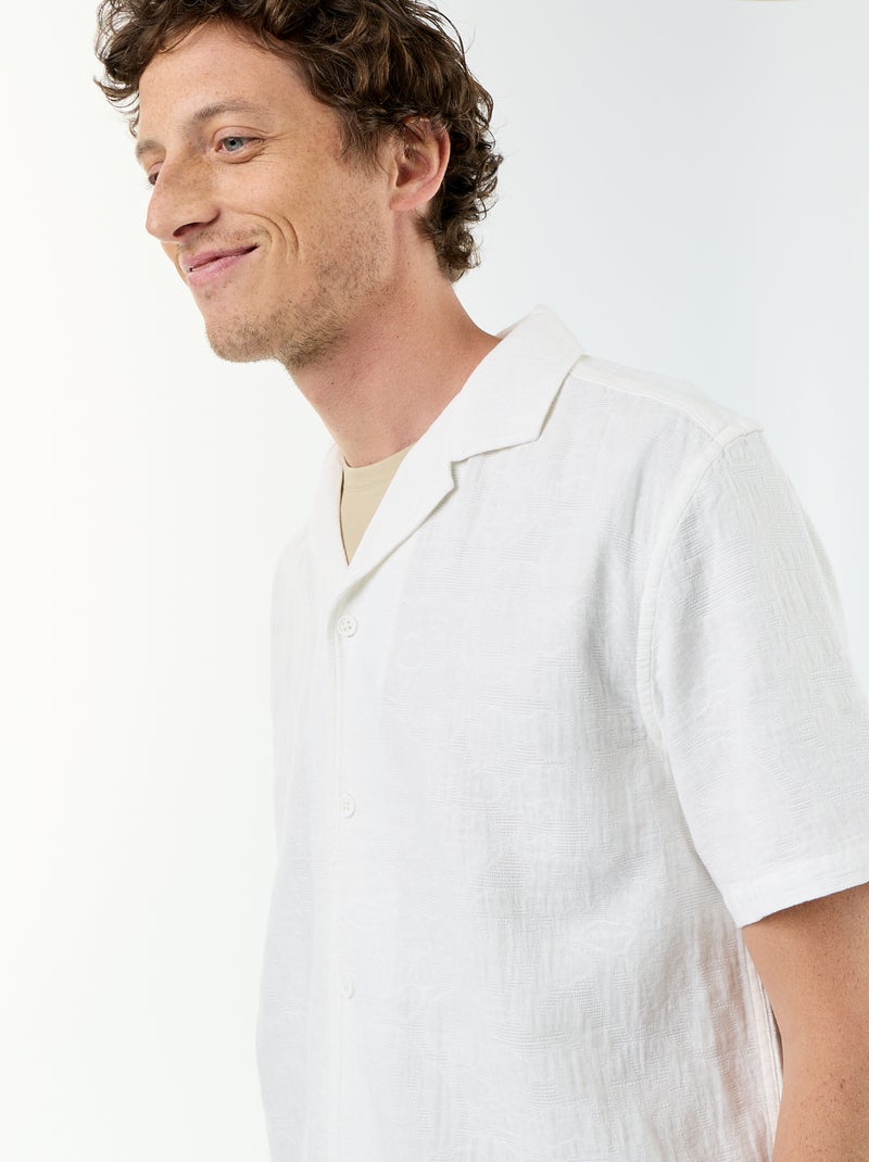 Camicia a maniche corte in maglia fantasia Bianco - Kiabi