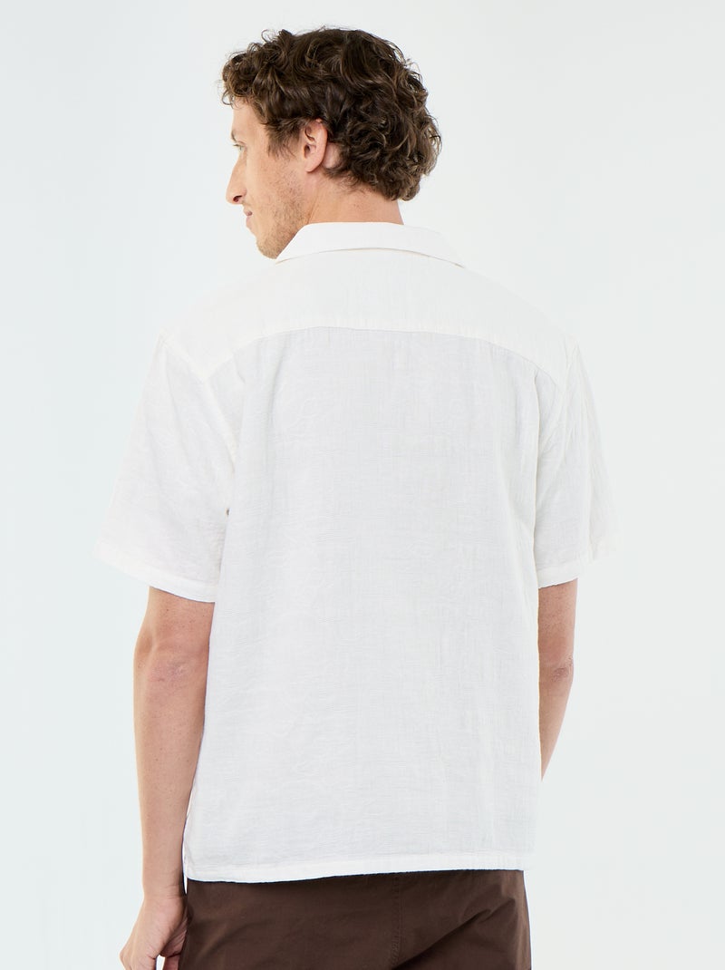 Camicia a maniche corte in maglia fantasia Bianco - Kiabi