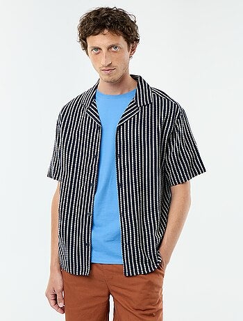 Camicia a maniche corte in maglia fantasia