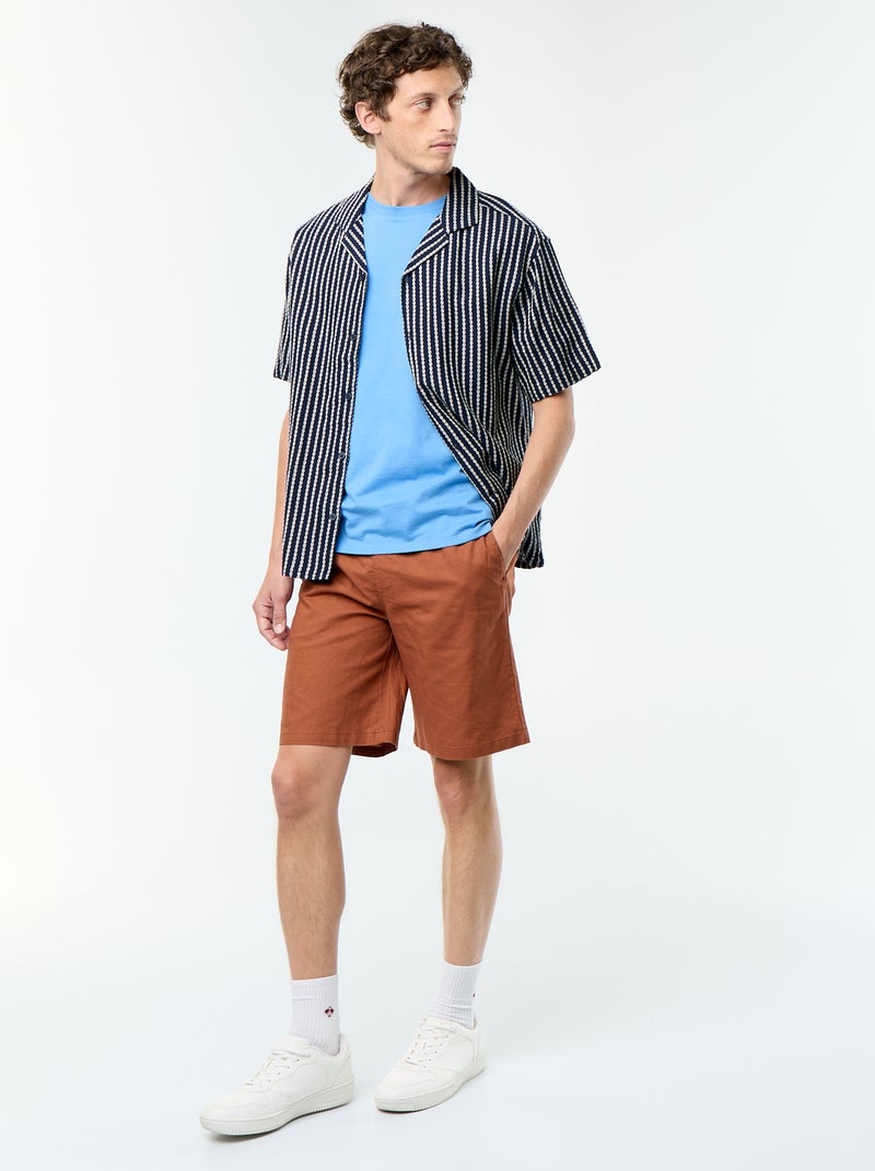 Camicia a maniche corte in maglia fantasia Blu - Kiabi