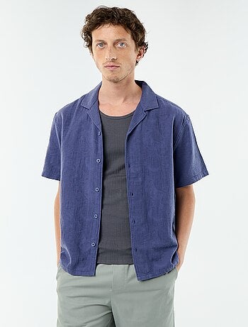 Camicia a maniche corte in maglia fantasia