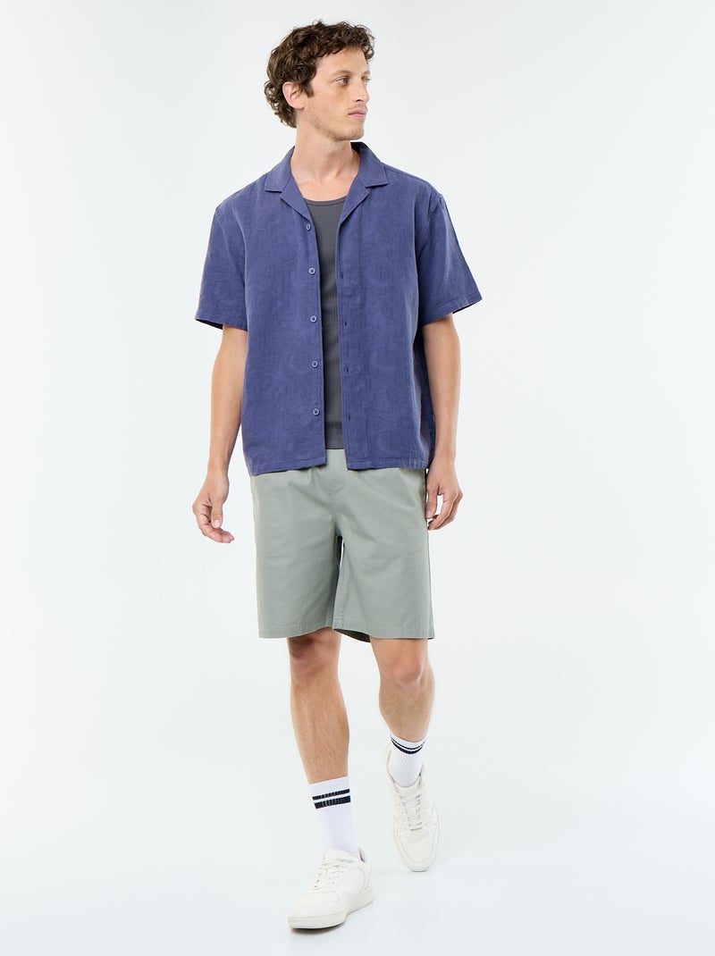 Camicia a maniche corte in maglia fantasia Blu - Kiabi
