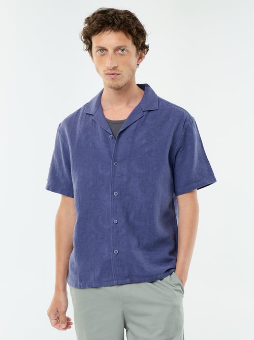 Camicia a maniche corte in maglia fantasia - Kiabi