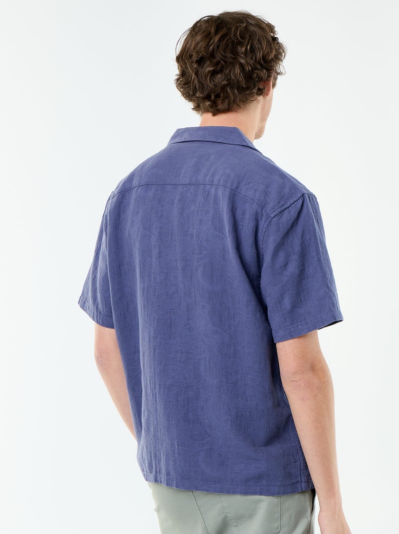 Camicia a maniche corte in maglia fantasia Blu - Kiabi