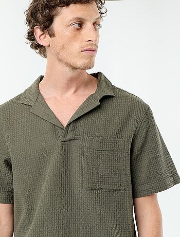 Camicia a maniche corte in maglia fantasia