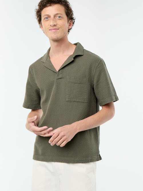 Camicia a maniche corte in maglia fantasia - Kiabi