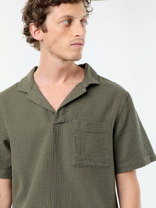 Camicia a maniche corte in maglia fantasia - Kiabi