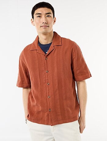 Camicia a maniche corte in maglia fantasia
