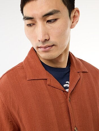 Camicia a maniche corte in maglia fantasia