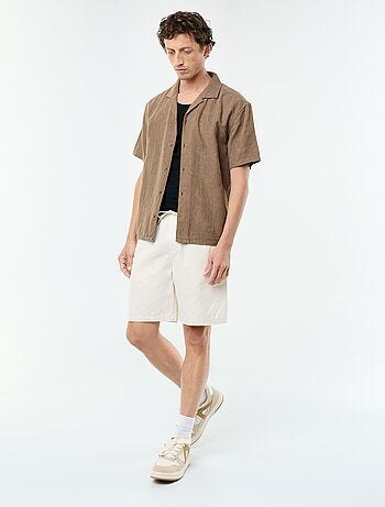 Camicia a maniche corte in maglia fantasia