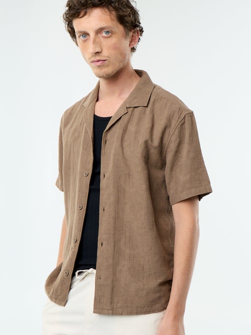 Camicia a maniche corte in maglia fantasia - Kiabi