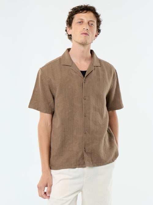 Camicia a maniche corte in maglia fantasia - Kiabi
