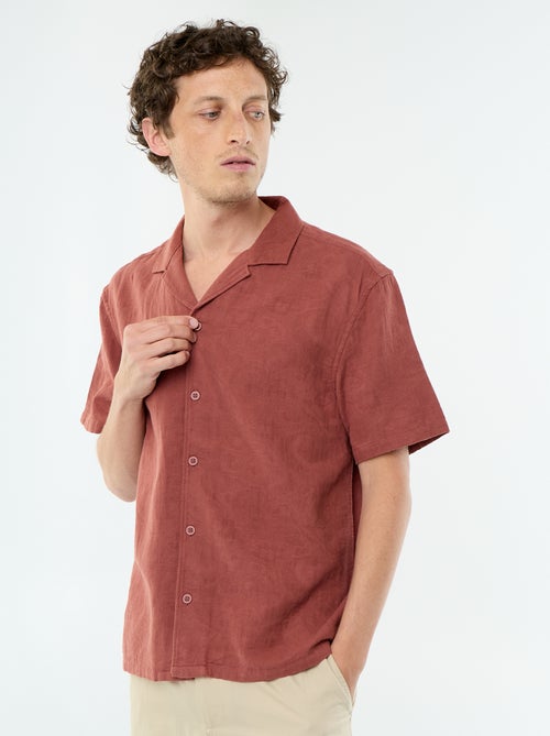 Camicia a maniche corte in maglia fantasia - Kiabi