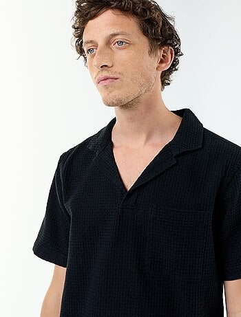 Camicia a maniche corte in maglia fantasia