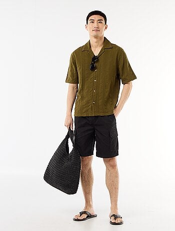 Camicia a maniche corte in maglia fantasia