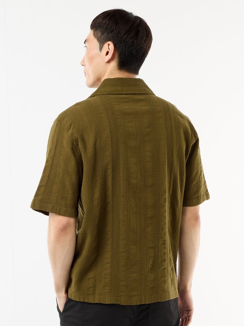 Camicia a maniche corte in maglia fantasia Verde - Kiabi