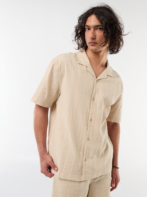 Camicia a maniche corte in maglia goffrata - Kiabi