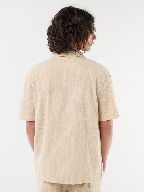 Camicia a maniche corte in maglia goffrata - Kiabi