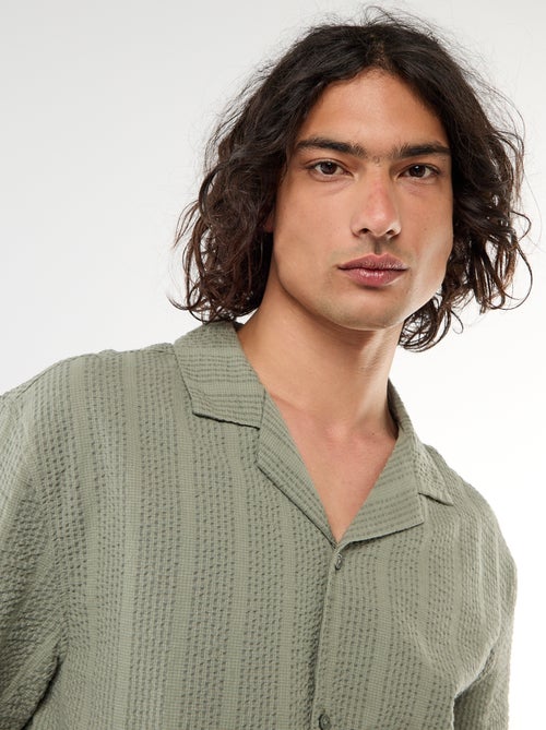 Camicia a maniche corte in maglia goffrata - Kiabi