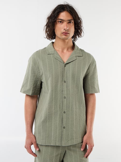 Camicia a maniche corte in maglia goffrata - Kiabi