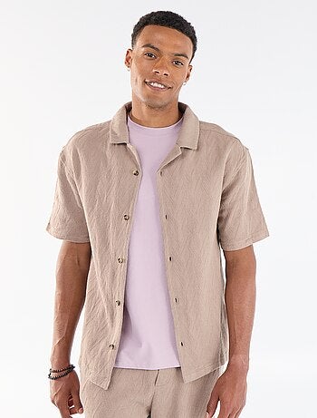 Camicia a maniche corte in maglia jacquard