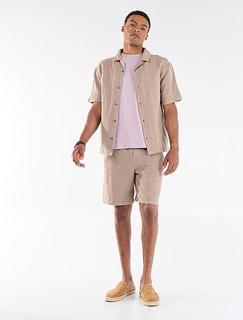 Camicia a maniche corte in maglia jacquard