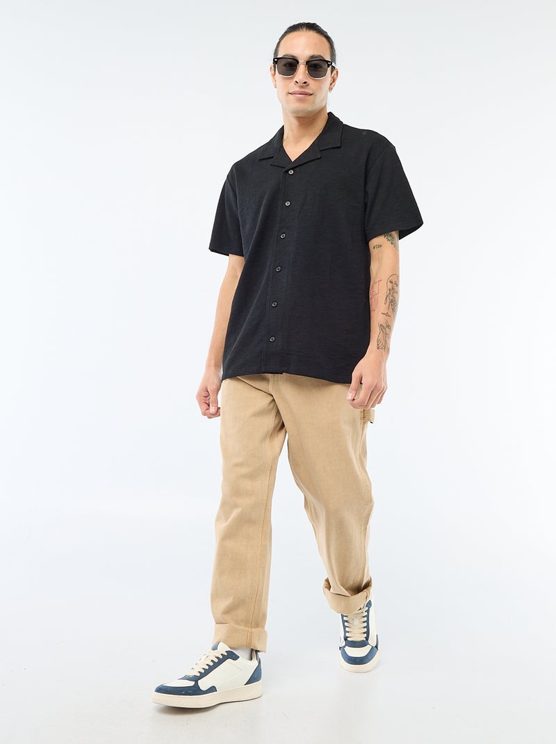 Camicia a maniche corte in maglia Nero - Kiabi