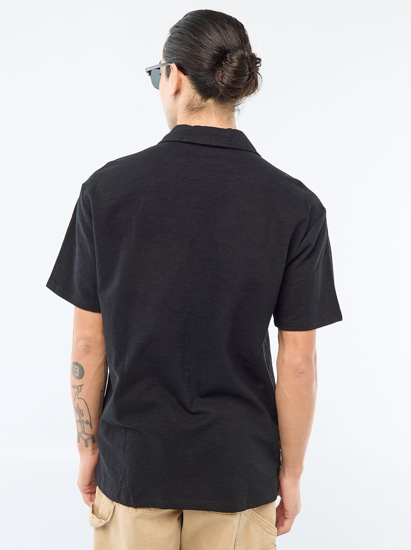 Camicia a maniche corte in maglia Nero - Kiabi