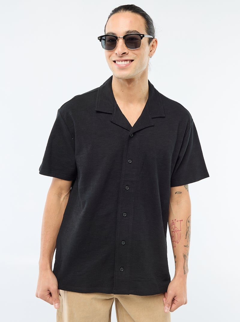 Camicia a maniche corte in maglia Nero - Kiabi