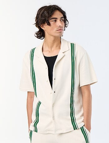 Camicia a maniche corte in maglia pesante