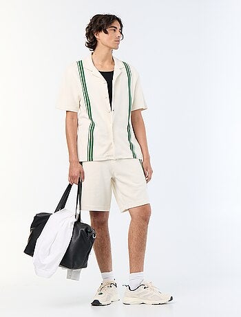 Camicia a maniche corte in maglia pesante